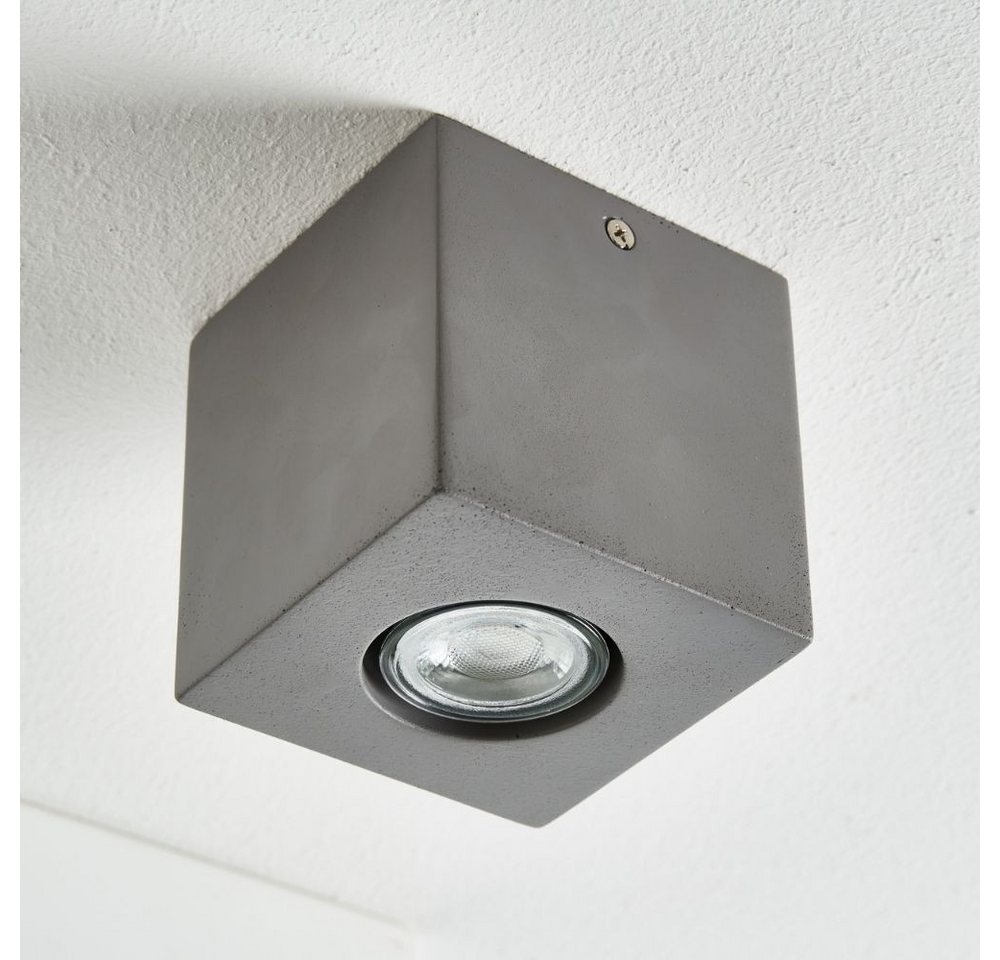 famlights Deckenstrahler famlights, Deckenaufbauleuchte Luis aus Beton in Grau GU10 1 x 6 W von famlights