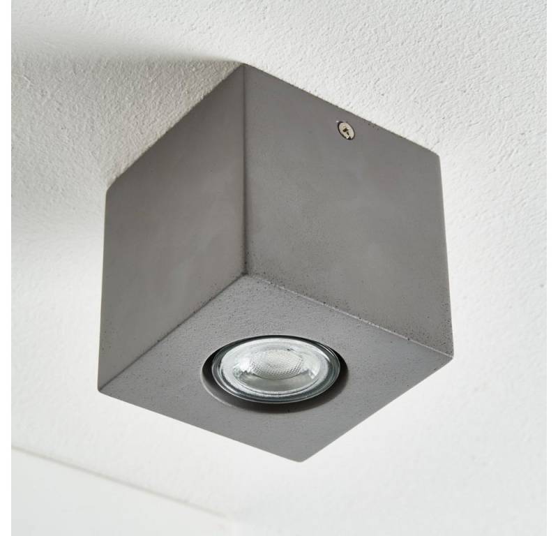 famlights Deckenstrahler famlights, Deckenaufbauleuchte Luis aus Beton in Grau GU10 1 x 6 W von famlights