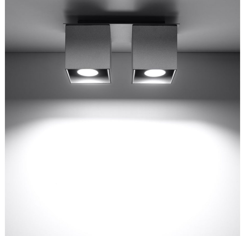 famlights Deckenstrahler famlights, Deckenleuchte Alicia aus Aluminium in Grau GU10 2 x 40 W von famlights