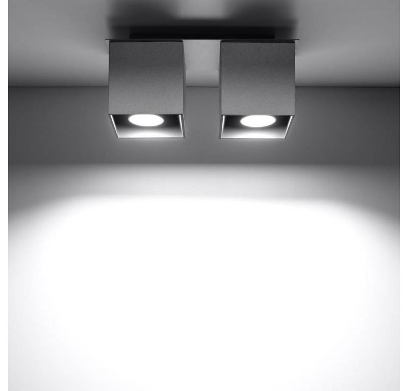 famlights Deckenstrahler famlights, Deckenleuchte Alicia aus Aluminium in Grau GU10 2 x 40 W von famlights