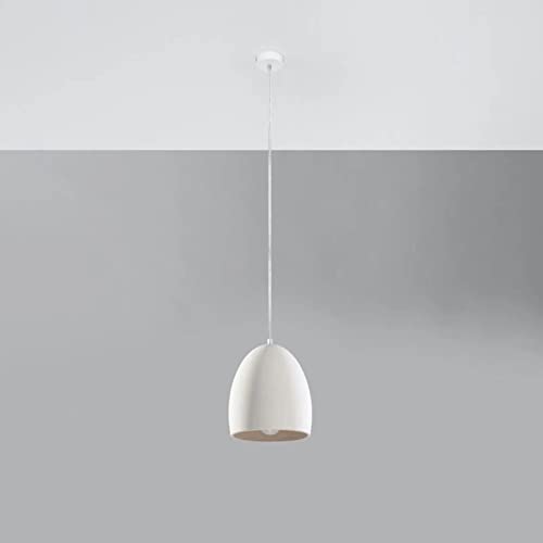 famlights Hängelampe Pendelleuchte Esstisch Flores in Weiß Modern FLAWIUSZ E27 Keramik Wohnzimmer Esszimmer | 1-flammig von famlights