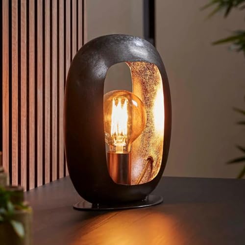 famlights Industrie Tischlampe Evi Vintage Look/Steampunk Tischleuchte Tischlampe E27 / Metall Wohnzimmerlampe Nachttischlampe Vintage Landhaus Industrial Schlafzimmer Wohnzimmer von famlights
