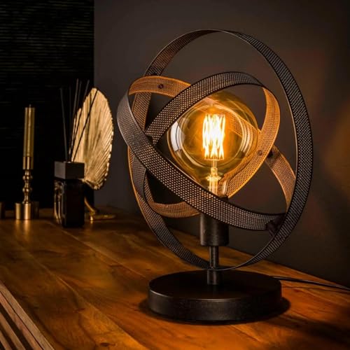 famlights Industrie Tischlampe Lenny Vintage Look/Steampunk Tischleuchte Tischlampe E27 / Metall Wohnzimmerlampe Nachttischlampe Vintage Landhaus Industrial Schlafzimmer Wohnzimmer von famlights