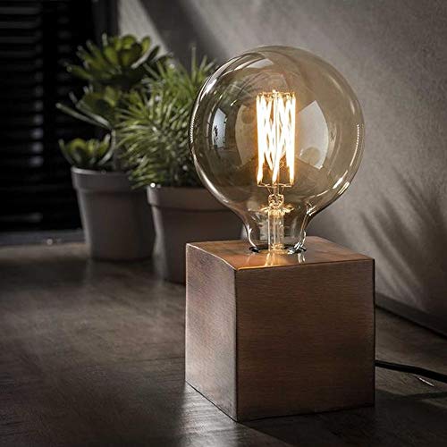 famlights Industrie Tischlampe Mira Kupfer Vintage Metall Wohnzimmerlampe/Nachttischlampe Vintage Landhaus Industrial retro Schlafzimmer Wohnzimmer/Steampunk Tischleuchte Designer Tischlampe E27 von famlights