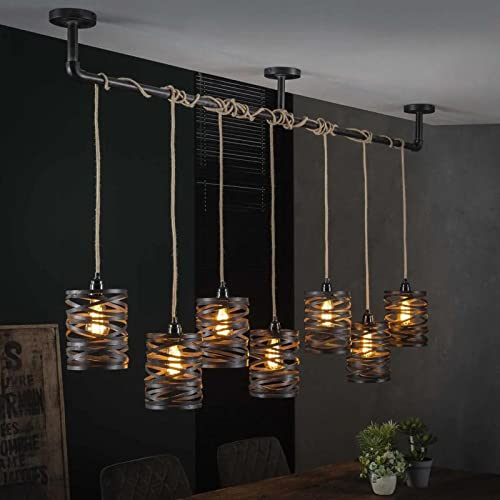 famlights Retro Deckenlampe Grace für Esstisch/Vintage Pendelleuchte/Esszimmerlampe industrial Dimmbar Hängelampe Metall Esszimmer/Deckenleuchte Pendelleuchte Hängeleuchte rustikal landhaus E27 von famlights