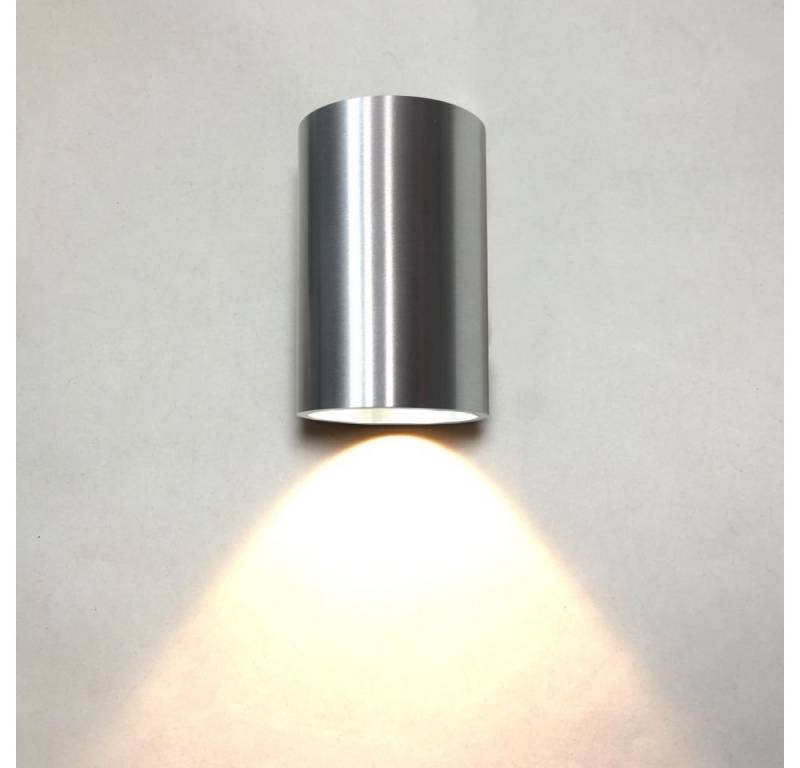 famlights LED Außen-Wandleuchte, LED Außenwandleuchte Moritz Aluminium in Aluminium, keine Angabe, Leuchtmittel enthalten: Ja, fest verbaut, LED, warmweiss, Aussenlampe, Aussenwandleuchte, Outdoor-Leuchte von famlights