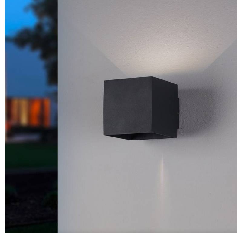 famlights LED Außen-Wandleuchte Rebecca, Farbe: Anthrazit, Ja, fest verbaut, Warmweiß von famlights