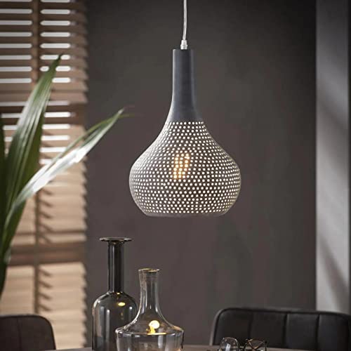 famlights 1-flammige Industrie Look Vintage Deckenlampe Nela für Esstisch/Retro Pendelleuchte/Esszimmerlampe industrial Dimmbar Hängelampe Metall Esszimmer Deckenleuchte Pendelleuchte Hängeleuchte von famlights