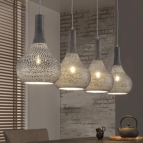 famlights Industrie Look Vintage Deckenlampe Nela für Esstisch/Retro Pendelleuchte/Esszimmerlampe industrial Dimmbar Hängelampe Metall Esszimmer/Deckenleuchte Pendelleuchte Hängeleuchte E27 von famlights