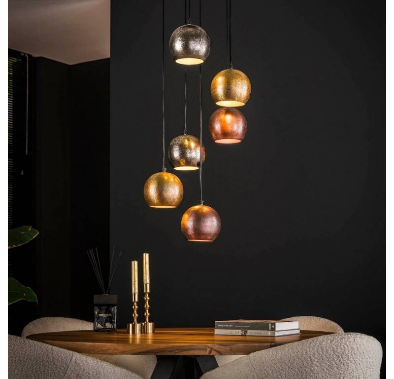 famlights Pendelleuchte famlights, Pendelleuchte Edoardo in Mehrfarbig E27 6-flammig von famlights