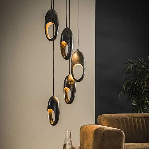 famlights Retro Deckenlampe Hailey für Esstisch / 5-flammige Vintage Pendelleuchte/Esszimmerlampe industrial/Dimmbar Hängelampe Metall Esszimmer/Deckenleuchte Pendellampe Hängelampe Küche modern von famlights