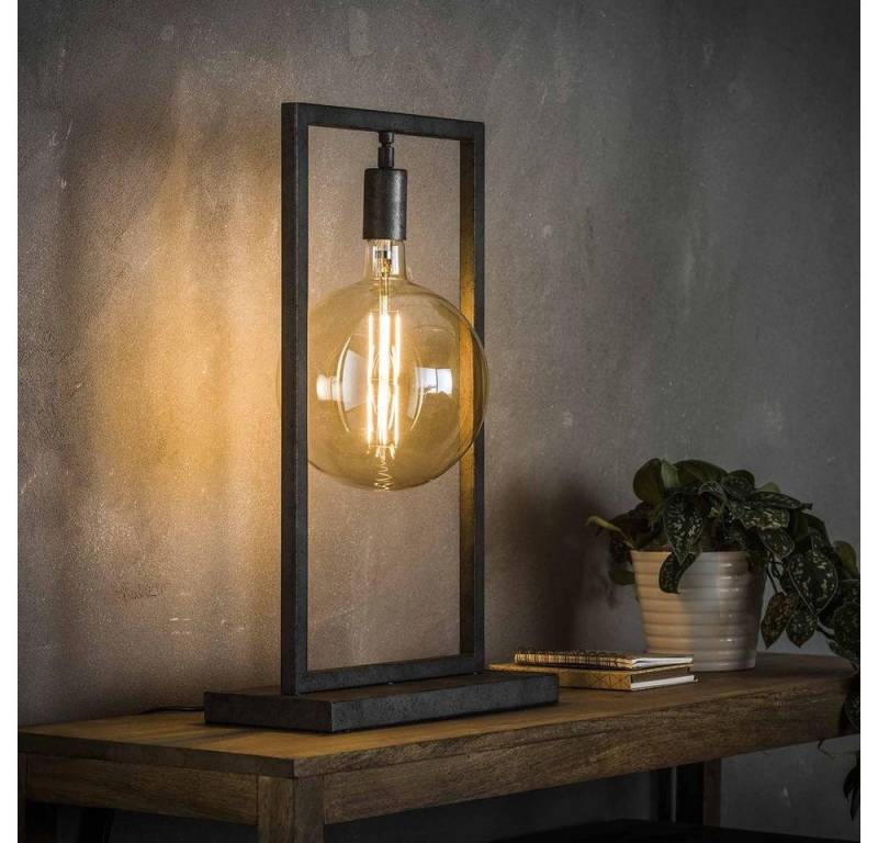 famlights Tischleuchte famlights, Tischleuchte Ilay aus Metall in Schwarz-Silber E27 von famlights