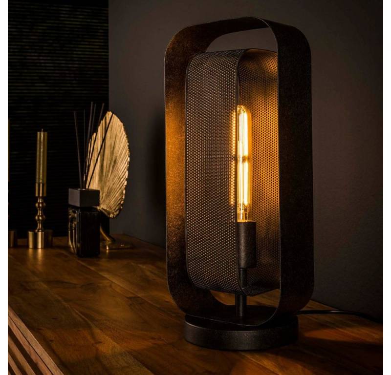 famlights Tischleuchte famlights, Tischleuchte Orson in Altsilber E27 von famlights