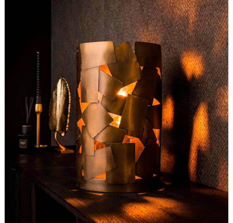 famlights Tischleuchte famlights, Tischleuchte Peppa in Braun-antik E27 von famlights
