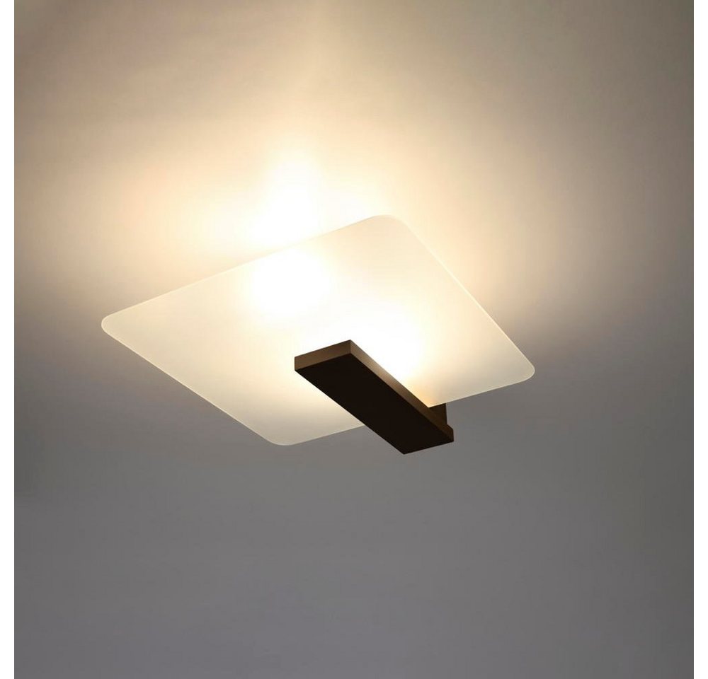 famlights Wandleuchte, Wand- und Deckenleuchte Lavina in Wenge E27 2-flammig, keine Angabe, Leuchtmittel enthalten: Nein, warmweiss, Wandleuchte, Wandlampe, Wandlicht von famlights