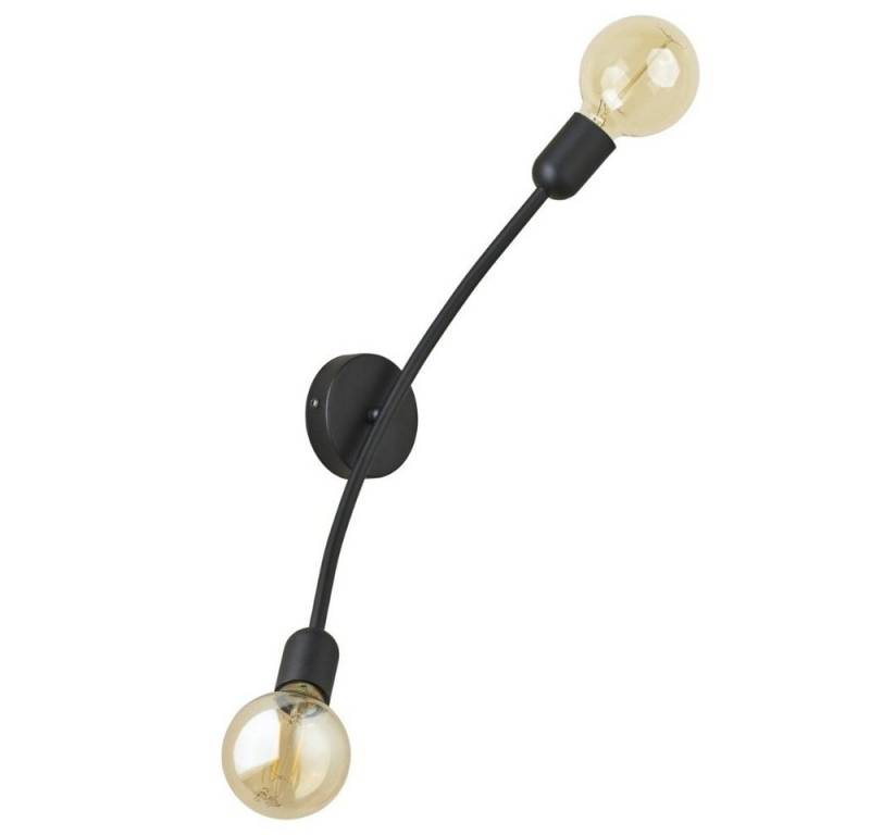 famlights Wandleuchte, Wandleuchte Emely in Schwarz E27 2-flammig, keine Angabe, Leuchtmittel enthalten: Nein, warmweiss, Wandleuchte von famlights
