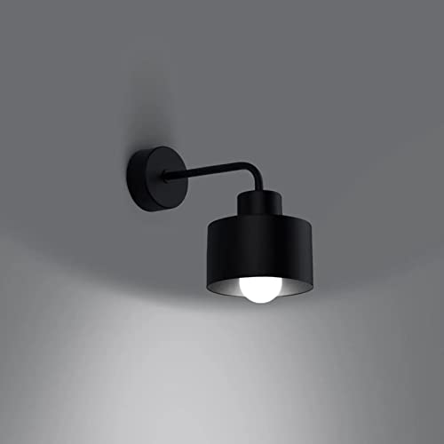 famlights Wandleuchte Innen Wandlampe Wand Lampe Sheila in Schwarz Modern SAVARA E27 Stahl Wohnzimmer Schlafzimmer | 1-flammig von famlights