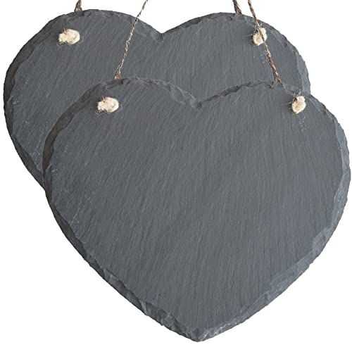 Schiefer Herz zum Hängen groß ca. 20cm Türschild Tafel Deko (2) von famos