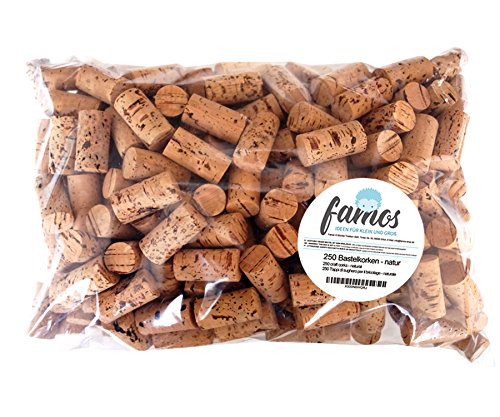 famos 250 Korken/Weinkorken/Flaschenkorken zum Basteln - Natur - neu - 24mm x 45mm von famos