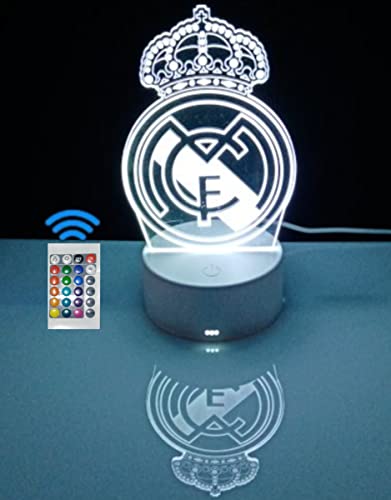 famvacor Nachttischlampe Fußball optische Illusion 3D Schreibtischlampe (Madrid) von famvacor
