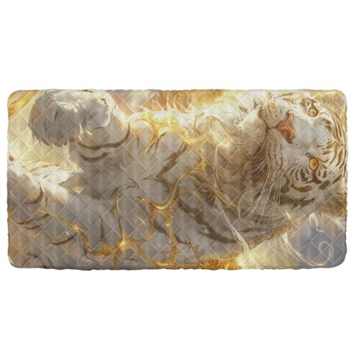 A Platinum Tigers with Wings Travel Toddler Bed Sheet Waterproof Cot Sheet for Kids Travel Cot for Children Beach Cot 50'' x 25'' (Sheet, Bed Not Included) von famyily