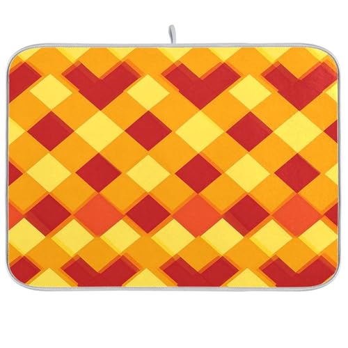 Abtropfmatte, Pilzform, für Theke, Abtropfgestell, Matten für Küchentheke, Geschirrspüler, 45,7 x 61 cm, Gelb / Rot Abtropfmatte, Pilzform, für Theke, Abtropfgestell, Matten für Küchentheke, Geschirrspüler, 45,7 x 61 cm, Gelb / Rot von famyily