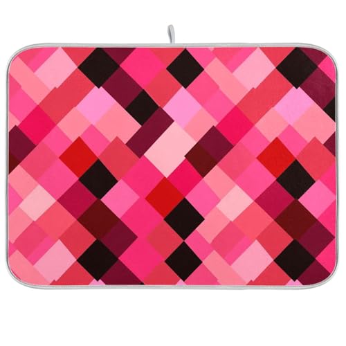Abtropfmatte für Küche, Theke, Arbeitsplatte, saugfähig, 45,7 x 61 cm, Rhomboid, Hot Pink / Rot Abtropfmatte für Küche, Theke, Arbeitsplatte, saugfähig, 45,7 x 61 cm, Rhomboid, Hot Pink / Rot von famyily