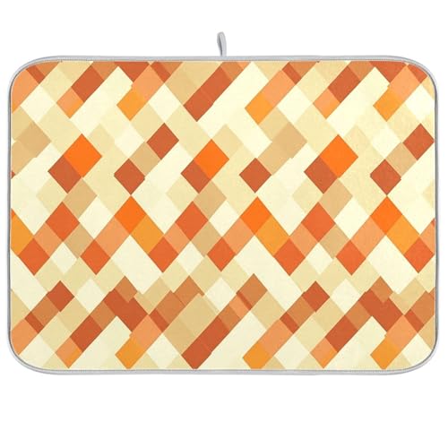 Chic Rhomboid Orange Neutral Abtropfmatte Küche Theke Geschirrabtropfgestell mit Matte Küchenhelfer Hitzebeständig 45,7 x 61 cm Chic Rhomboid Orange Neutral Abtropfmatte Küche Theke Geschirrabtropfgestell mit Matte Küchenhelfer Hitzebeständig 45,7 x 61 cm von famyily
