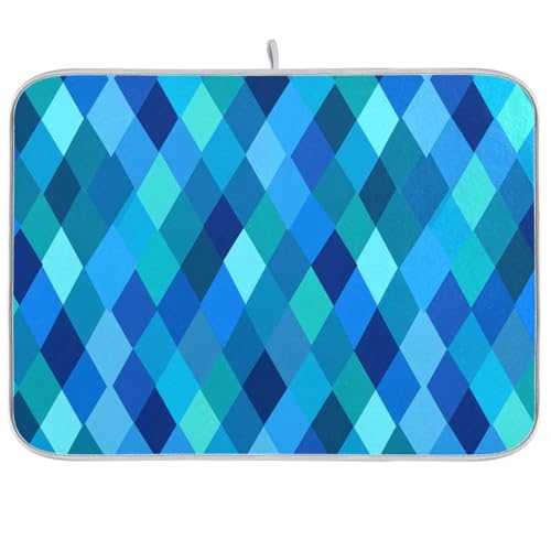 Chic Teal Royal Blue Geschirrmatte, Thekenmatte, Küchen-Abtropfgestell, hitzebeständige Matte, 45,7 x 61 cm Chic Teal Royal Blue Geschirrmatte, Thekenmatte, Küchen-Abtropfgestell, hitzebeständige Matte, 45,7 x 61 cm von famyily