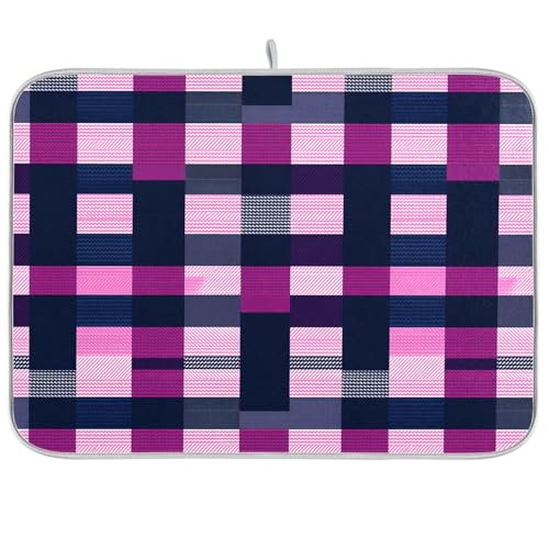 Geschirrmatte, Fischgrätenmuster, Hahnentrittmuster, kariert, Hot Pink, Marineblau, Abtropfunterlage für Küchentheke, Abtropfgestell, Tablett, Küchenhelfer, hitzebeständig, 45,7 x 61 cm Geschirrmatte, Fischgrätenmuster, Hahnentrittmuster, kariert, Hot Pink, Marineblau, Abtropfunterlage für Küchentheke, Abtropfgestell, Tablett, Küchenhelfer, hitzebeständig, 45,7 x 61 cm von famyily