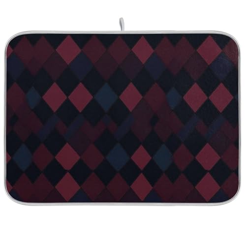 Glam Abtropfmatte, Abtropfgestell, Küchentheke, Küchenarbeitsplatte, Dekoration, 40,6 x 45,7 cm, Burgunderrot / Marineblau Glam Abtropfmatte, Abtropfgestell, Küchentheke, Küchenarbeitsplatte, Dekoration, 40,6 x 45,7 cm, Burgunderrot / Marineblau von famyily