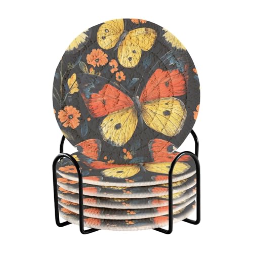 Natur Schmetterling Wild Style Untersetzer Untersetzer für Esstisch und Halter Set mit 6 Tischuntersetzern Tischuntersetzer Tischschutz Natur Schmetterling Wild Style Untersetzer Untersetzer für Esstisch und Halter Set mit 6 Tischuntersetzern Tischuntersetzer Tischschutz von famyily