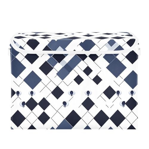 Rhomboid White Navy Blue Jellyfishs Storage Boxes Boxes For Storage Boxes For Storage Collapsible for Pack Under Bed von famyily