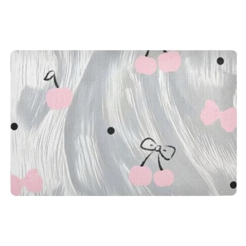 Schmutzfangmatte mit Pfirsichkirschen, 81,3 x 50,8 cm, rutschfeste Gummi-Rückseite, Fußmatte, Eingangsmatte, Allwetter-Waschvorleger für Vorder- und Hintertür Schmutzfangmatte mit Pfirsichkirschen, 81,3 x 50,8 cm, rutschfeste Gummi-Rückseite, Fußmatte, Eingangsmatte, Allwetter-Waschvorleger für Vorder- und Hintertür von famyily