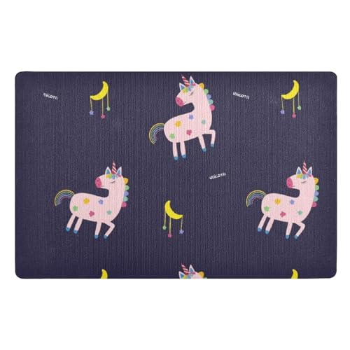 Schmutzfangmatte mit niedlichen Pfirsich-Einhörnern, 81,3 x 50,8 cm, rutschfeste Gummi-Unterseite, für den Innenbereich, saugfähige Küchenmatte für Vorder- und Hintertür und Eingangsbereich Schmutzfangmatte mit niedlichen Pfirsich-Einhörnern, 81,3 x 50,8 cm, rutschfeste Gummi-Unterseite, für den Innenbereich, saugfähige Küchenmatte für Vorder- und Hintertür und Eingangsbereich von famyily