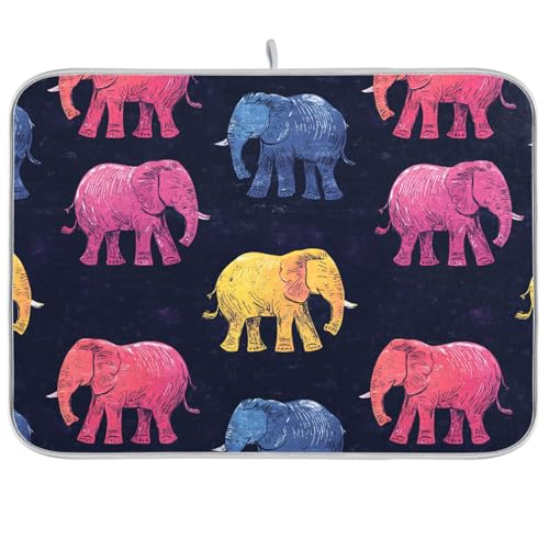 Sweet Elephant Trendy Style Dish Mat Drying Pads For Kitchen Counter Dishwasher Drying Mat Dish Towel Dryer 16 x 18 von famyily