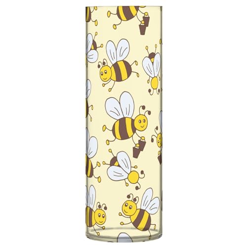 Vektor-Muster Biene Happy Good Luck Kunststoffvasen 30 x 9 cm Hurricane schwimmender Kerzenhalter Ästhetische Vase für Hochzeitstisch Eingangsregal Einweihungsdekoration von famyily