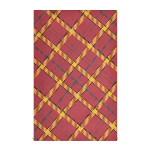 famyily Rote und gelbe Weihnachtsmuster Mehlsack Geschirrtücher Küche Mikrofaser Handtuch Frottee Geschirrtuch niedliche Handtücher für Küche Design Druck Waschlappen 71,1 x 45,7 cm 4 Stück von famyily
