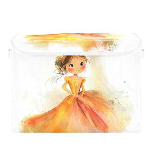 famyily Watercolor Girl Gorgeous Gown Storage Containers Organizers And Storage With Handle for Pack Moving von famyily