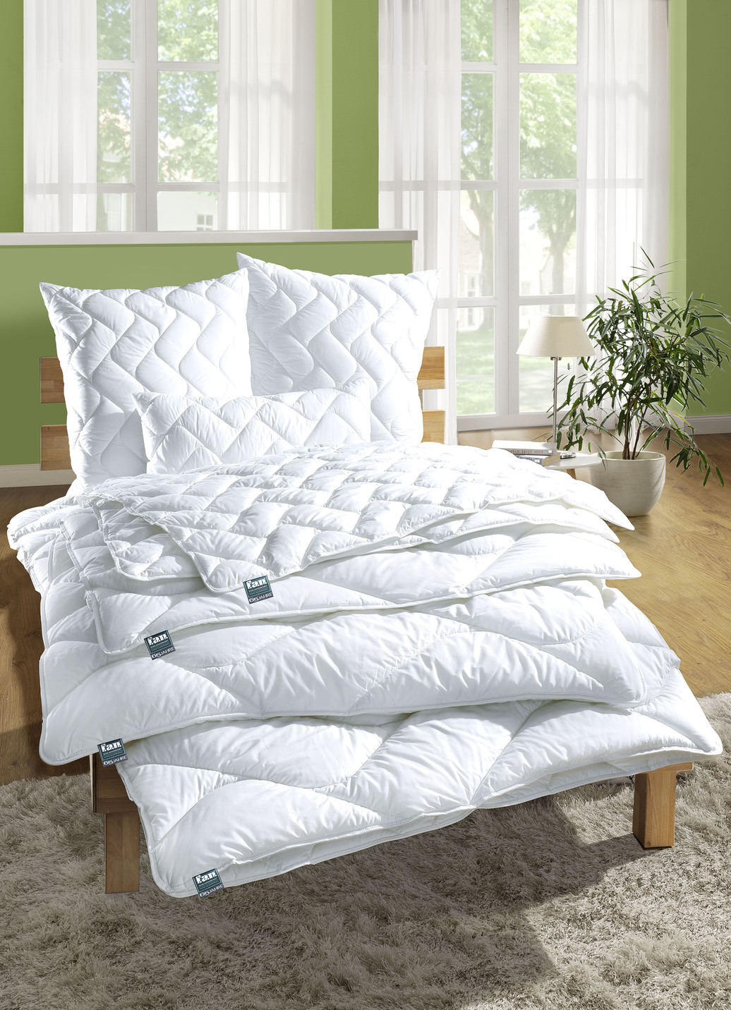 Bettwarenprogramm von fan aus hochwertigen Materialien, Duo-Steppbett, Größe 110 (Decke, 155/220 cm), Qualität hochwertige, naturbelassene Baumwolle von fan