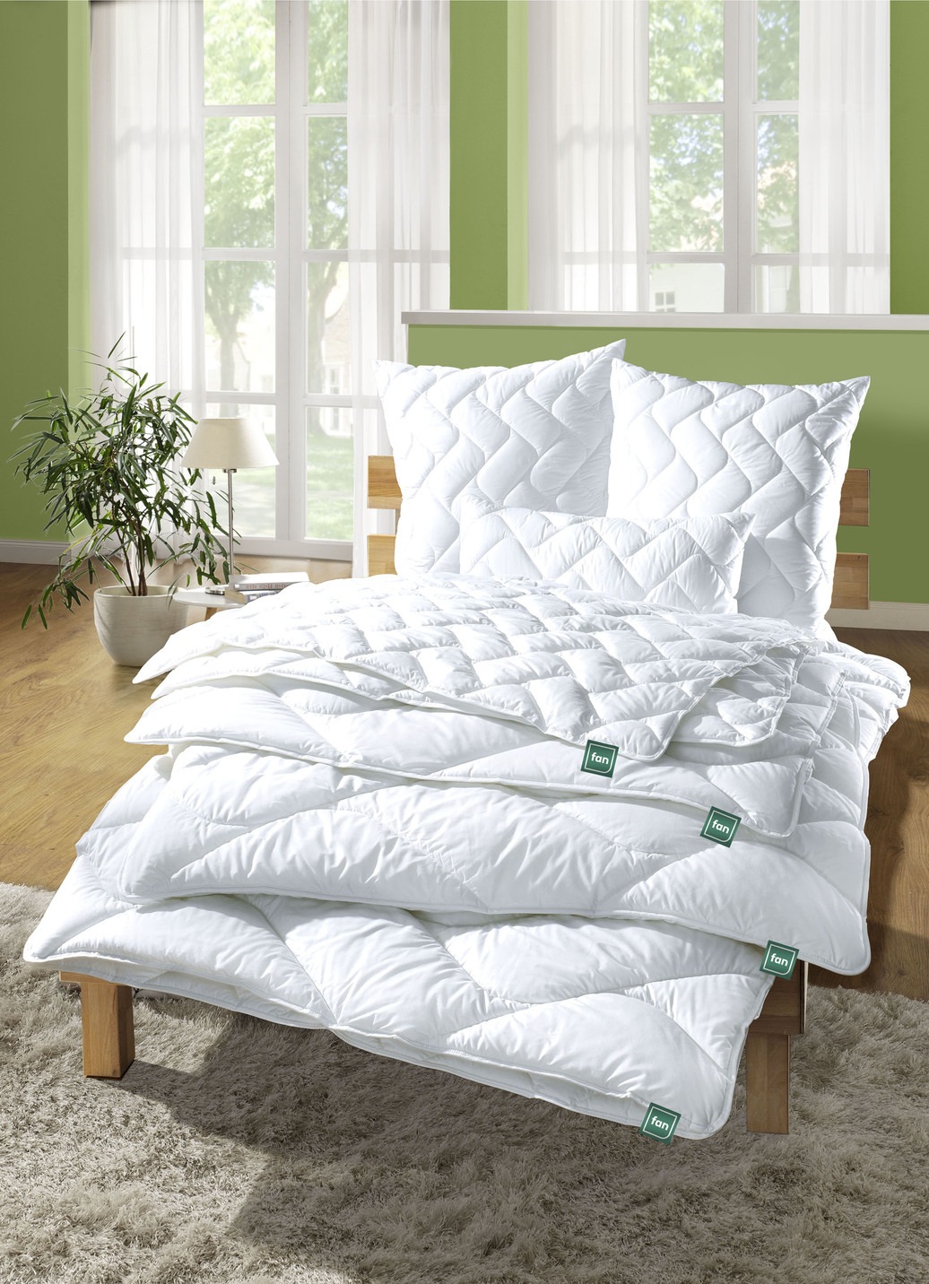 Bettwarenprogramm von fan aus hochwertigen Materialien, Steppbett, Größe 110 (Decke, 155/220 cm), Qualität hochwertige, naturbelassene Baumwolle von fan