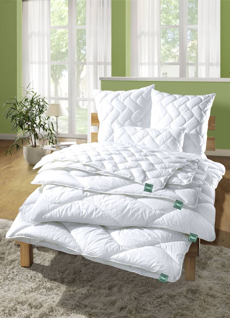 Bettwarenprogramm von fan aus hochwertigen Materialien, Steppbett, Größe 110 (Decke, 155/220 cm), Qualität silikonisierte 7D-Klimahohlfaster von fan