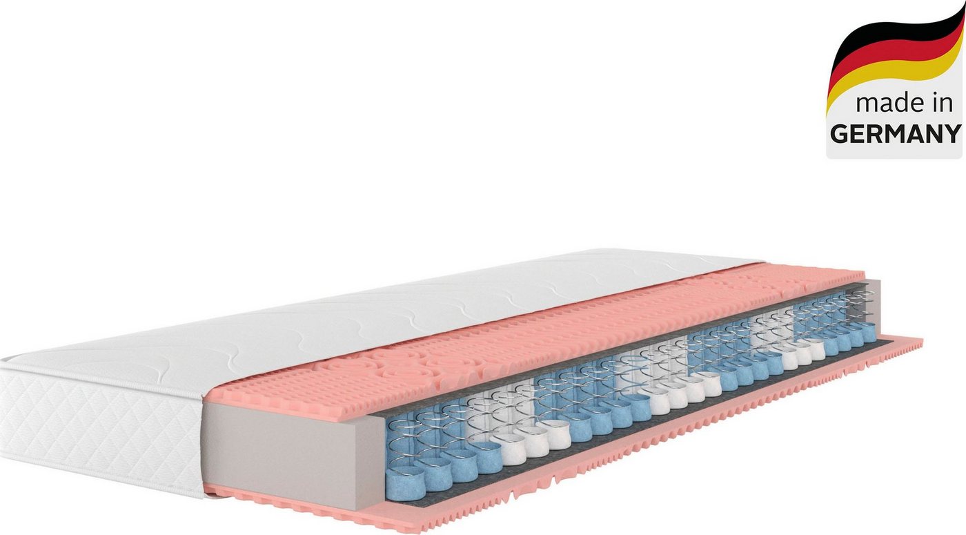 Taschenfederkernmatratze Loona, 7 Zonen Matratze 90x200 cm, 140x200 cm & weitere Größen, fan, 24 cm hoch, (1-tlg), Matratzen H2-H4, ergonomisch, atmungsaktiv, 420 Federn bei 100x200 cm von fan