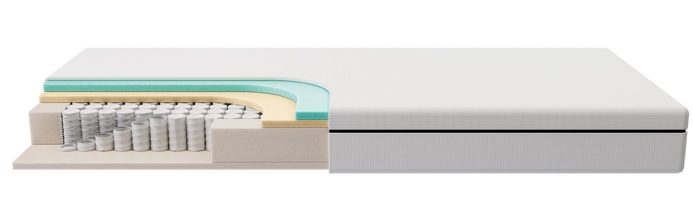 Taschenfederkernmatratze max spring by fan, 90x200 cm, 140x200 & weitere Größen, fan, 18 cm hoch, (1-tlg), 5 Liegezonen, atmungsaktiv, ergonomisch, belastbar bis 140 kg von fan