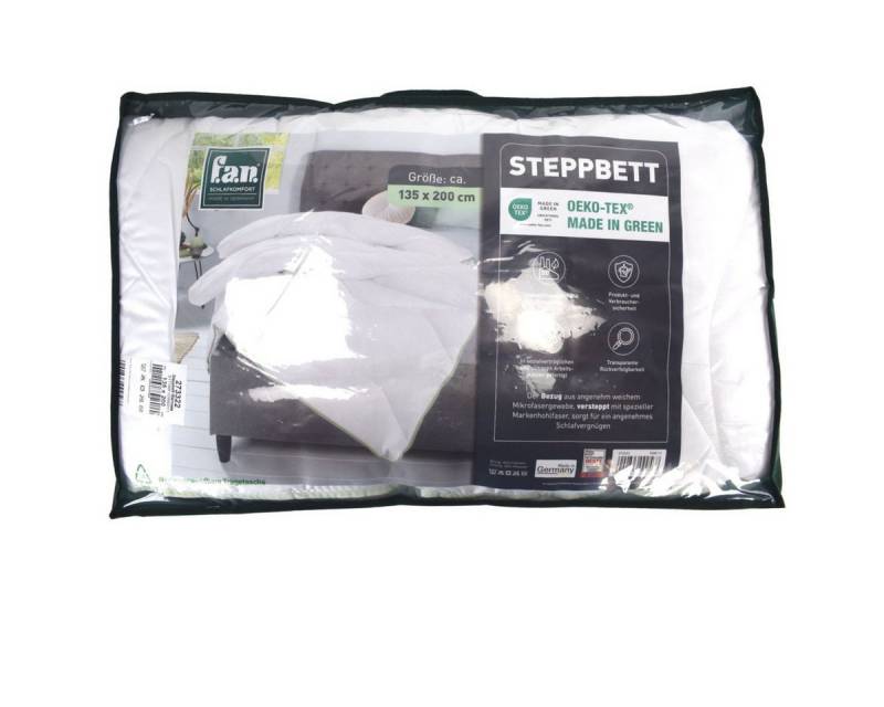 fan Microfaserbettdecke Steppbett Decke 135 x 200 cm weiß Microfaser Schlafdecke Hohlfaser, inkl. Staubschutztasche fan Microfaserbettdecke Steppbett Decke 135 x 200 cm weiß Microfaser Schlafdecke Hohlfaser, inkl. Staubschutztasche von fan