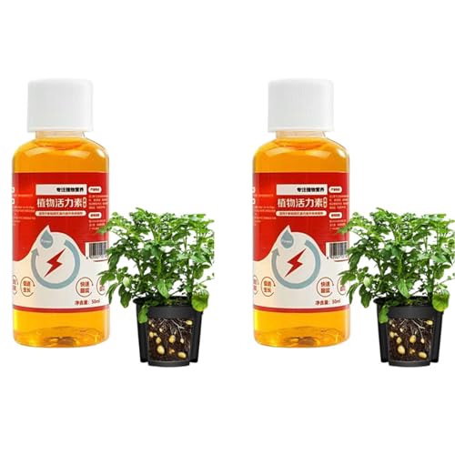 2 Stück Pflanzenwachstumsverstärker-Ergänzungsmittel, 50 ml Flüssignahrung für Topfpflanzen, Pflanzen- und Blütenaktivierungsflüssigkeitslösung, Pflanzenwachstumsverstärker-Ergänzungsmittel von fanelod