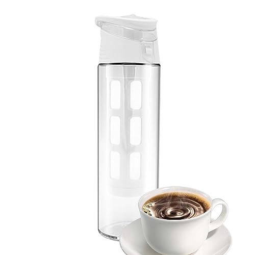 Cold Brew Kaffeemaschine, Iced Coffee Bottle Maker Becher 550ml, Cold Brew Makers Kit, Cold Brew Travel Mug mit Luftdichtem Deckel, Auslaufsicherer Cold Brew Reisebecher mit Netzfilter von fanelod