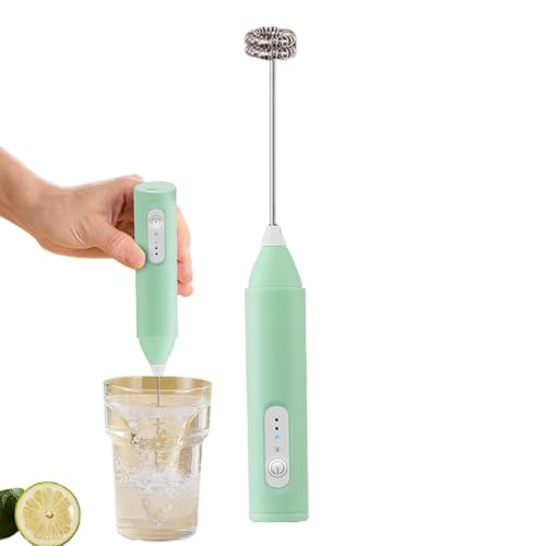 Hand-Milchaufschäumer - Milchaufschäumer Handheld | 3 Geschwindigkeiten Handheld Elektrischer Schaumbereiter | Wiederaufladbarer Schaum für Milchkaffee, Latte, elektrischer Mixer für schnelle von fanelod