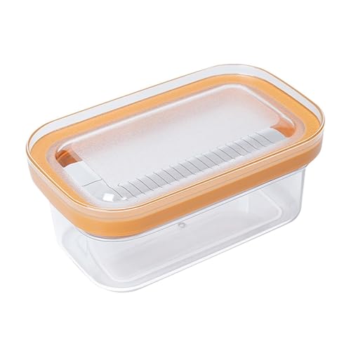 Käsebehälter-Box, Butterschneider-Box mit 2 Deckeln vorne und hinten, transparenter Butterbehälter mit stapelbarem Design für Zuhause, Küche, einfaches Schneiden und Aufbewahren von fanelod