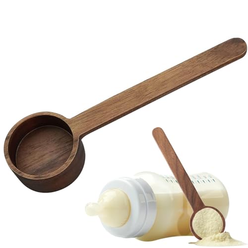 Kaffee-Gemahlen-Löffel-Schaufel, 1 hölzerne Walnussholz-Kaffeemessschaufel, Kaffeeschaufel Messlöffel, Messlöffel, kurzer und langer Holz-Teelöffel, Kaffeepulverschaufel für Kaffeebohnen, gemahlen C von fanelod
